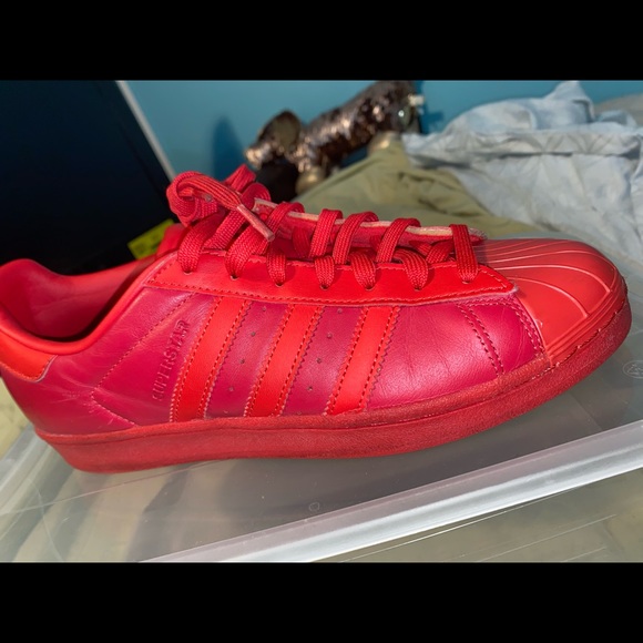 All Red Adidas Men Size:9 - Picture 9 of 12